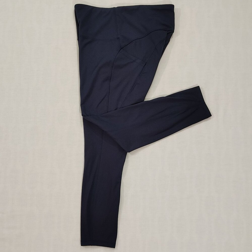 All In Motion High Waist Yoga Leggings Sz L Navy Athletic Workout Pants Pockets - Picture 7 of 15